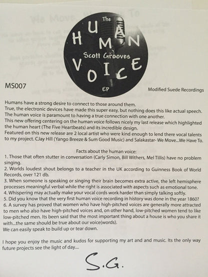 Scott Grooves : The Human Voice EP (12", EP, W/Lbl)