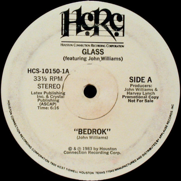 Glass (3) Featuring John Williams (19) : Bedrok (12", Promo)