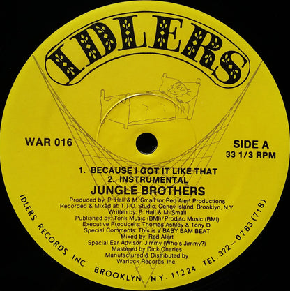 Jungle Brothers : Because I Got It Like That (12", Single)