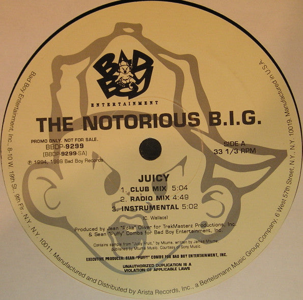 The Notorious B.I.G.* : Juicy / Niggas Bleed (12", Promo)