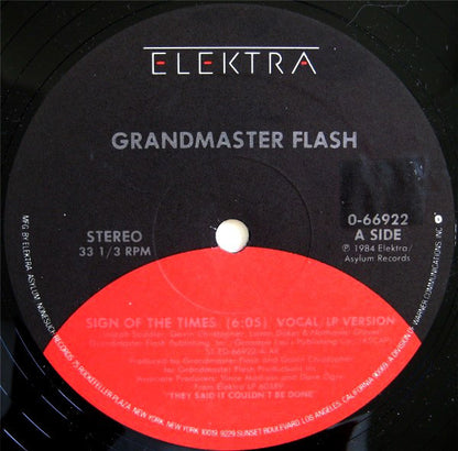 Grandmaster Flash : Sign Of The Times (12")