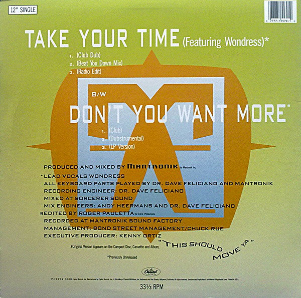 Mantronix : Take Your Time (12", Single)