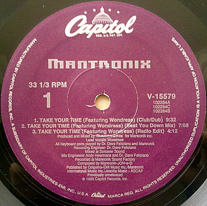 Mantronix : Take Your Time (12", Single)