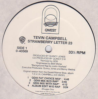 Tevin Campbell : Strawberry Letter 23 (12", Maxi)