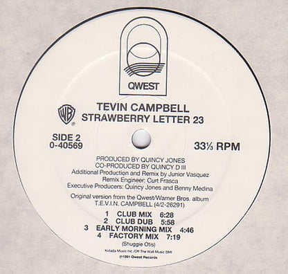 Tevin Campbell : Strawberry Letter 23 (12", Maxi)