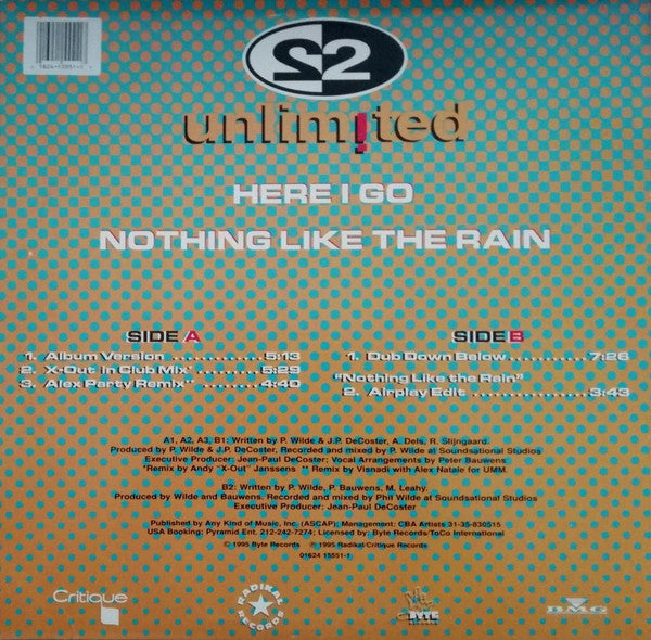 2 Unlimited : Here I Go / Nothing Like The Rain (12")