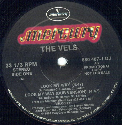 The Vels : Look My Way / Tell Me Something (12", Single, Promo)