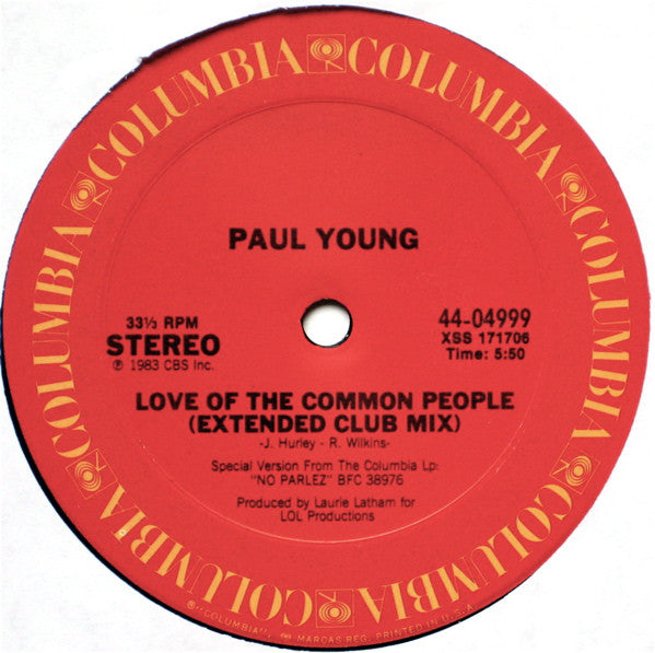 Paul Young : Love Of The Common People (Extended Club Mix) /  Come Back And Stay (Extended Club Mix) (12", Single, Car)