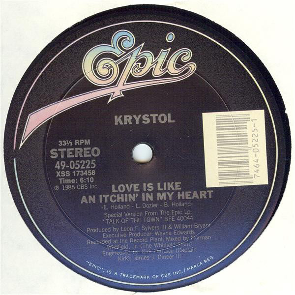 Krystol : Love Is Like An Itchin' In My Heart (12")