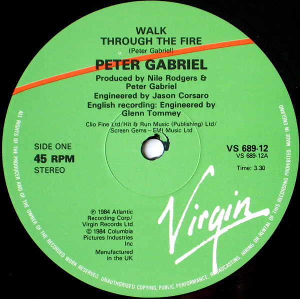 Peter Gabriel : Walk Through The Fire (12", Maxi)