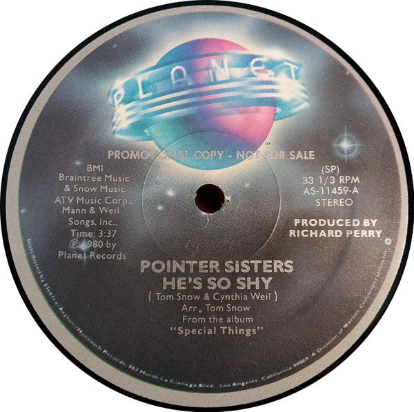 Pointer Sisters : He's So Shy (12", Promo)