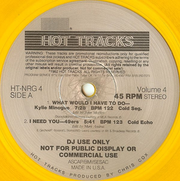 Various : NRG For The 90's Volume 4 (12", Promo, Yel)
