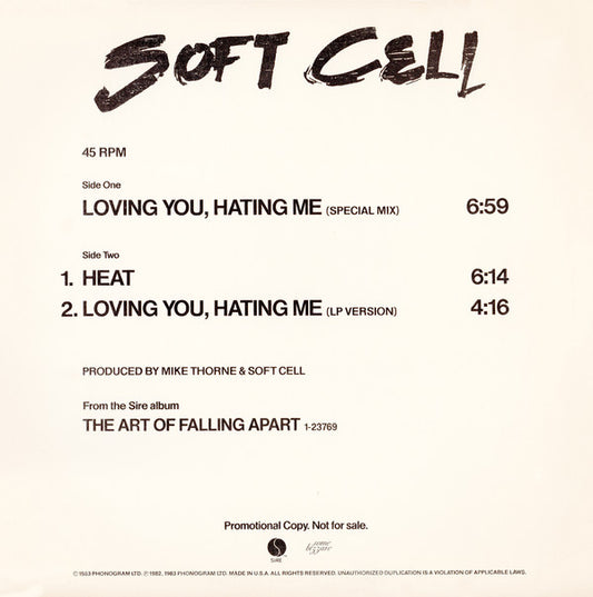 Soft Cell : Loving You, Hating Me (12", Promo)