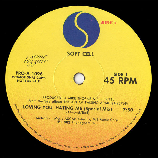 Soft Cell : Loving You, Hating Me (12", Promo)