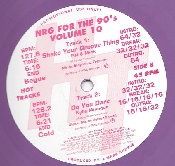 Various : NRG For The 90's Volume 10 (12", Comp, Promo, Pur)
