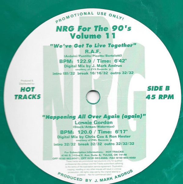 Various : NRG For The 90's Volume 11 (2x12", Promo, Gre)