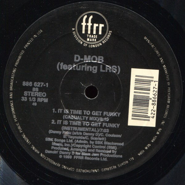 D-Mob* Featuring LRS* & D.C.Sarome* : It Is Time To Get Funky (12")