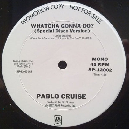 Pablo Cruise : Whatcha Gonna Do? (12", Promo)