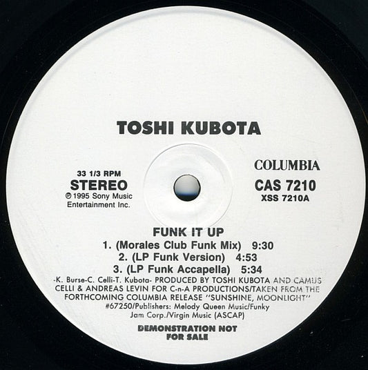 Toshinobu Kubota : Funk It Up (12", Promo)