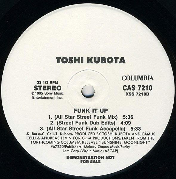 Toshinobu Kubota : Funk It Up (12", Promo)