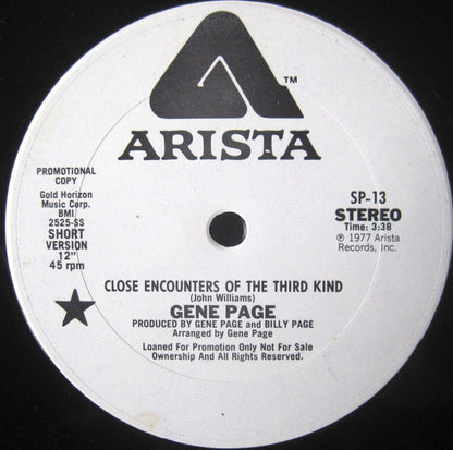 Gene Page : Close Encounters Of The Third Kind (12", Promo)