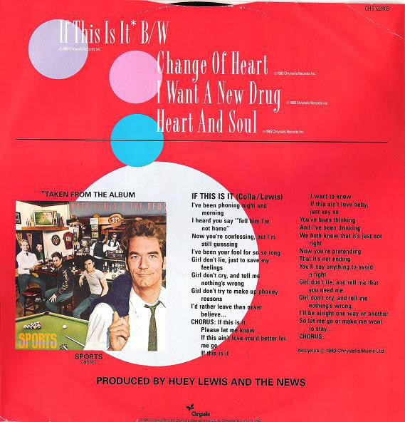 Huey Lewis And The News* : If This Is It (12", EP)