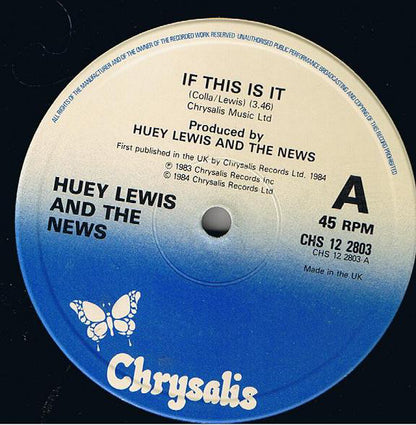 Huey Lewis And The News* : If This Is It (12", EP)