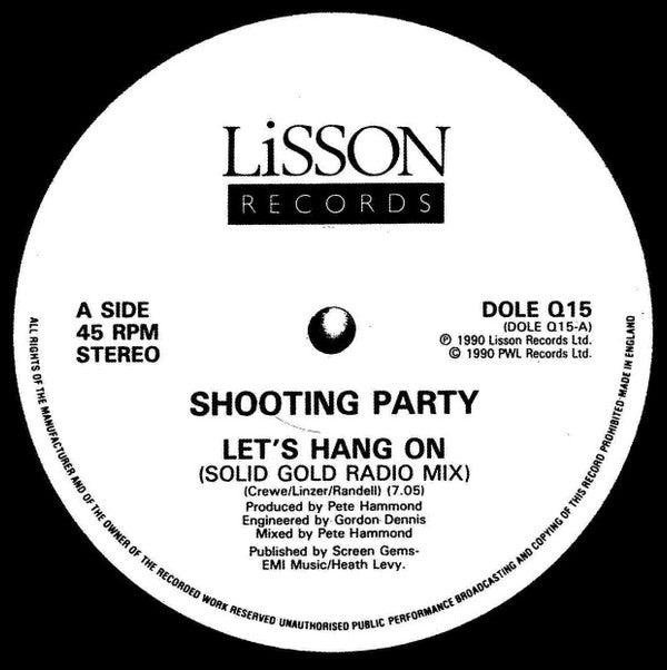 Shooting Party : Let's Hang On (12", Single)
