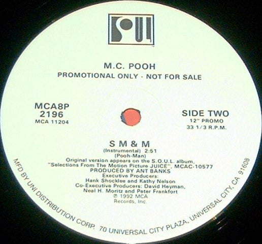 MC Pooh : S M & M (12", Promo)