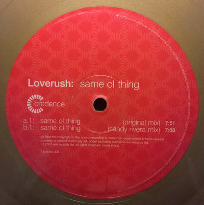 Loverush : Same Ol' Thing (12", Pic, Promo, Gol)
