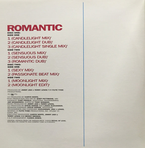 Karyn White : Romantic (2x12", Promo, Gat)