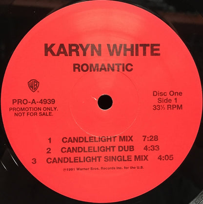 Karyn White : Romantic (2x12", Promo, Gat)