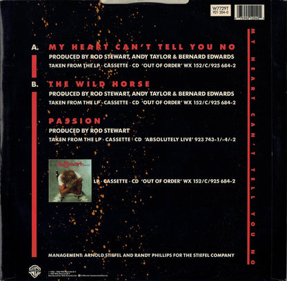 Rod Stewart : My Heart Can't Tell You No (12", Single)