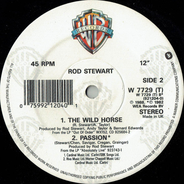 Rod Stewart : My Heart Can't Tell You No (12", Single)
