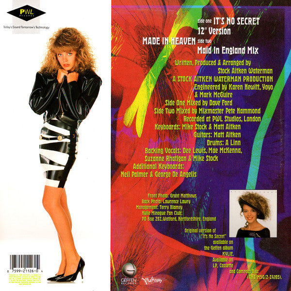Kylie Minogue : It's No Secret (12", Maxi, Spe)