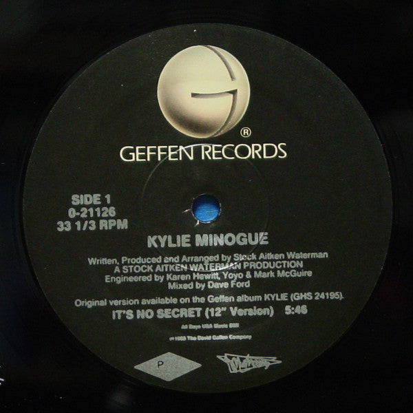 Kylie Minogue : It's No Secret (12", Maxi, Spe)