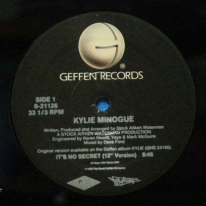 Kylie Minogue : It's No Secret (12", Maxi, Spe)