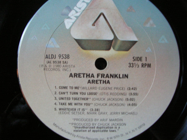 Aretha Franklin : Aretha (LP, Album, Promo, Uni)
