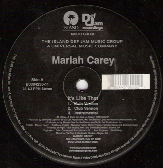Mariah Carey : It's Like That (12")