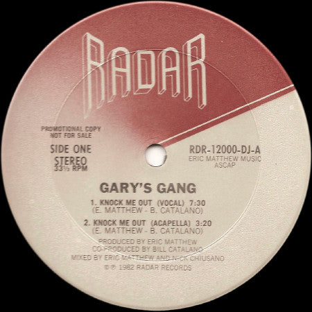 Gary's Gang : Knock Me Out (12", Promo)