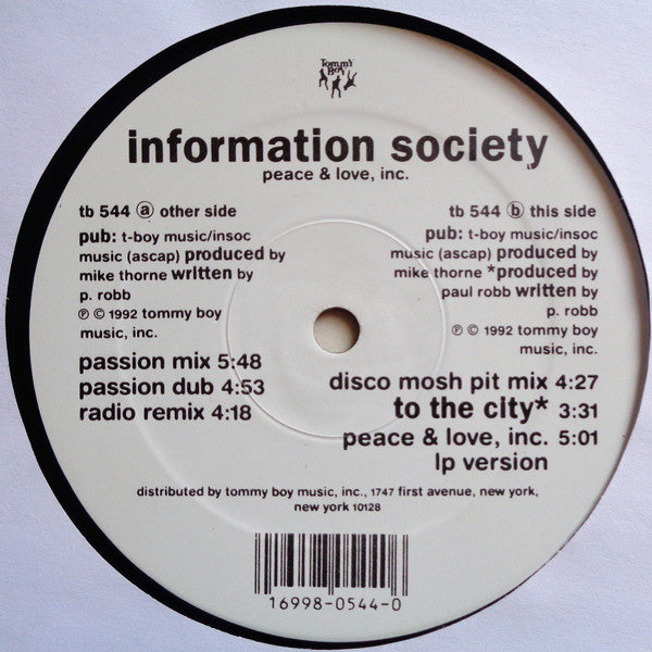 Information Society : Peace & Love, Inc. (12", Single)