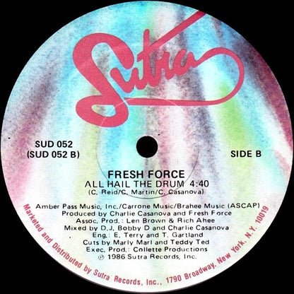 Fresh Force : She's A Skeezer / All Hail The Drum (12", Single, HUB)