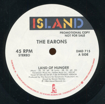 The Earons : Land Of Hunger (12", Promo)