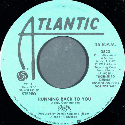 Kleeer : Running Back To You (7", Promo, SP )