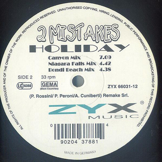 2 Mistakes : Holiday (12")