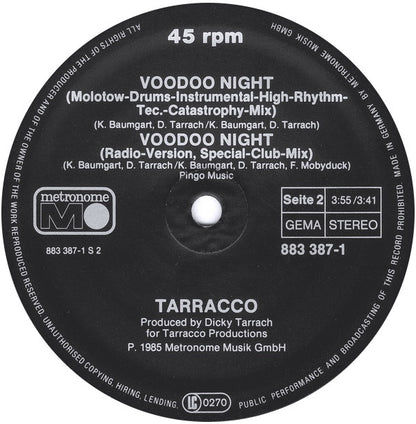 Tarracco : Voodoo Night (Extended Versions) (12", Maxi)