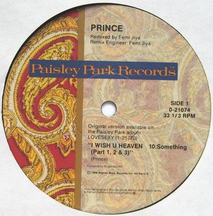 Prince : I Wish U Heaven (12", Maxi, All)