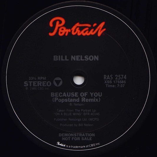 Bill Nelson : Because Of You (12", Promo)