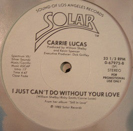 Carrie Lucas : Men / I Just Can't Do Without Your Love (12", Promo)