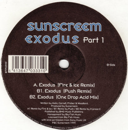 Sunscreem : Exodus (Part 1) (12", Pic)